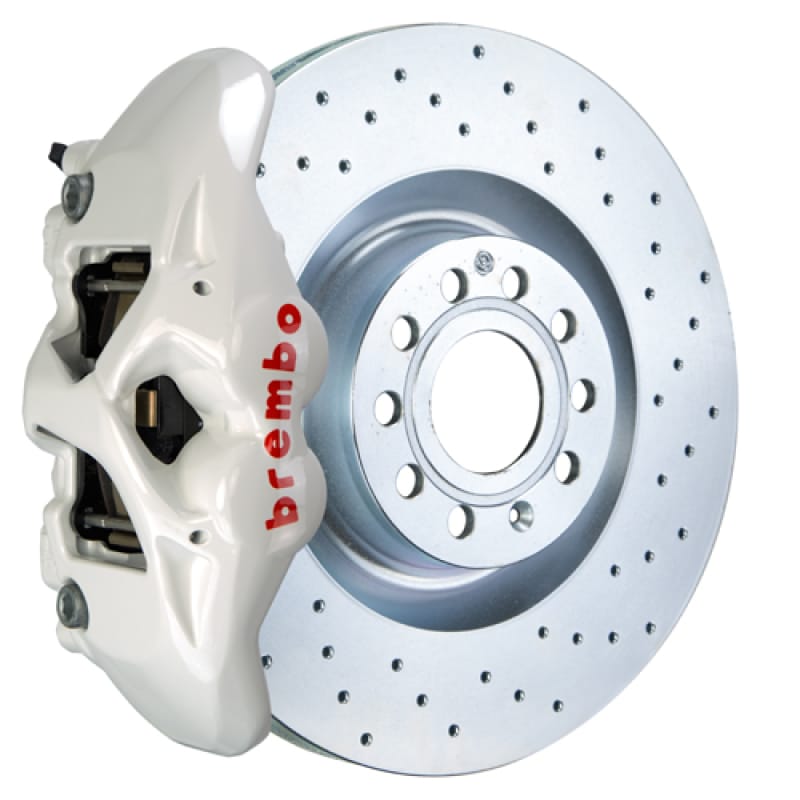 Brembo — Brembo 07-15 TT 2.0T/07-15 TT 3.2L/09-15 TTS Fr GT BBK 4 Pist Cast 345x30 1pc Rotor Drilled- White