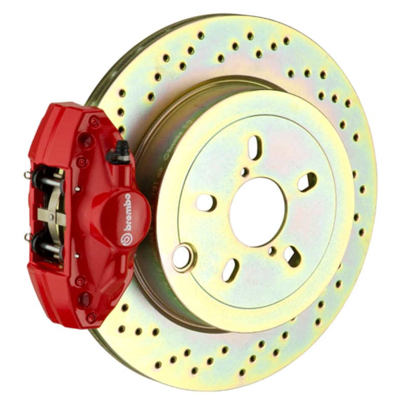 Brembo — Brembo 08-14 WRX/10-14 Legacy 2.5i Rear GT BBK 2 Piston Cast 2pc 316 x20 1pc Rotor Drilled-Silver