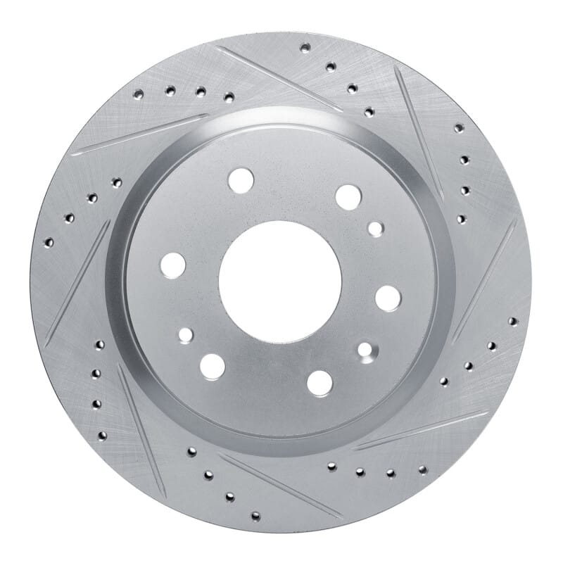 R1 Concepts — R1 23-25 Chevrolet Colorado Rear Right Drilled & Slotted Silver Brake Rotor