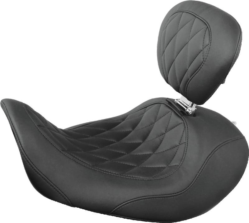 Mustang Motorcycle — Solo with Backrest Diamond Forward, 13" W front, 10.5" W rear