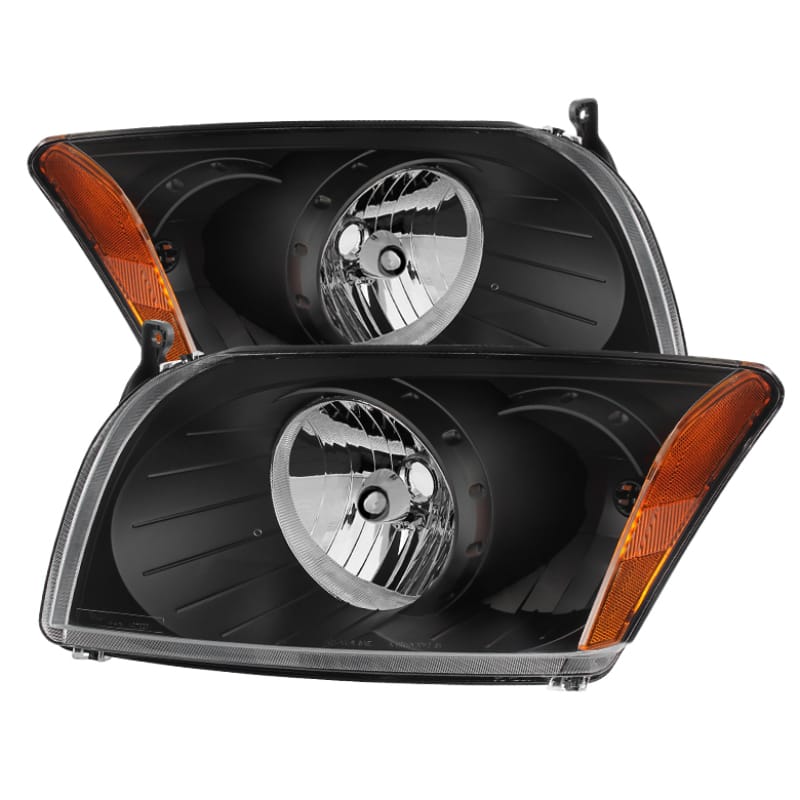 SPYDER — xTune Dodge Caliber 07-12 Crystal Headlights -Black HD-JH-DCAL07-AM-BK