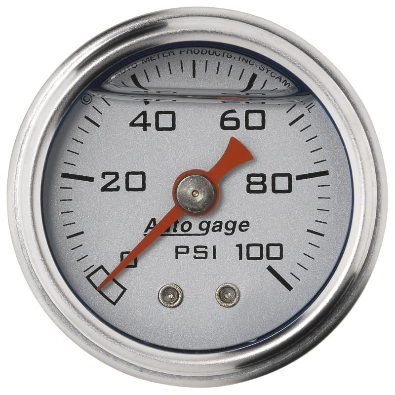 AutoMeter — Autometer AutoGage 1.5in Liquid Filled Mechanical 0-100 PSI Fuel Pressure Gauge - Silver
Ga Press 100psi Slvr