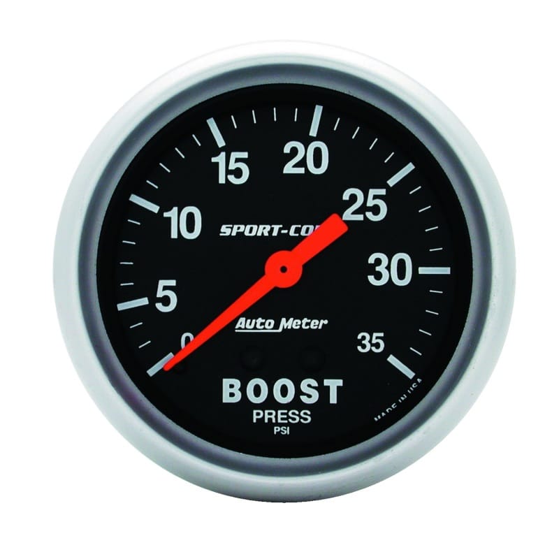 AutoMeter — Autometer Sport-Comp 66.7mm 0-35 PSI Mechanical Boost Gauge
2-5/8" BOOST, 0-35 P