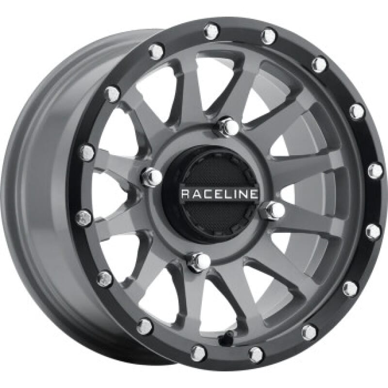 Raceline — Raceline A95SG Trophy 14x7in / 4x137 BP / 38mm Offset / 110.18mm Bore - Grey & Black Lip Wheel