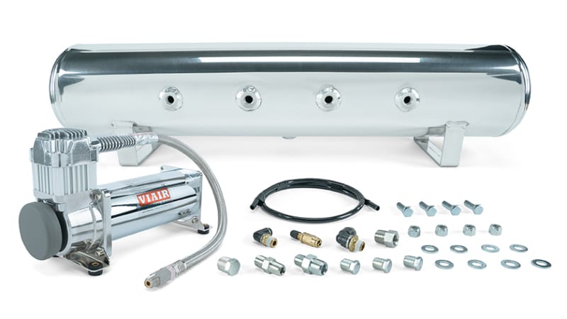 Air Lift — Air Lift 4 Gal. 7-Port Tank w/ Viair 444c Chrome Compressor (Incl. Fittings & Mounting Hardware)
Air Compressor Kit