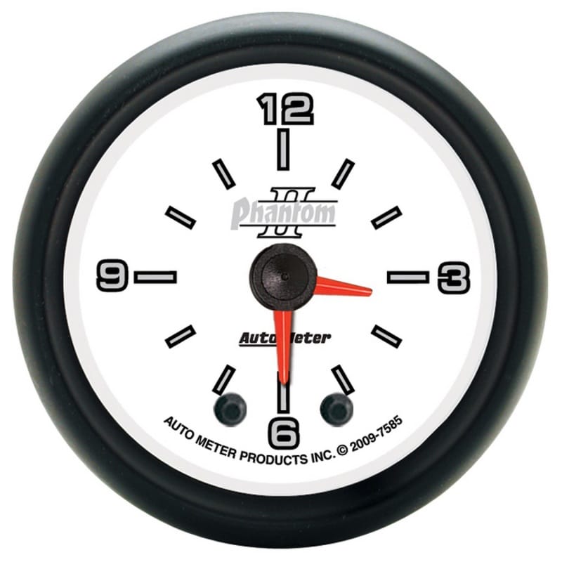 AutoMeter — Autometer Phantom II 2-1/16in 12HR Analog Clock Gauge
2" CLOCK, ILLUMINATE