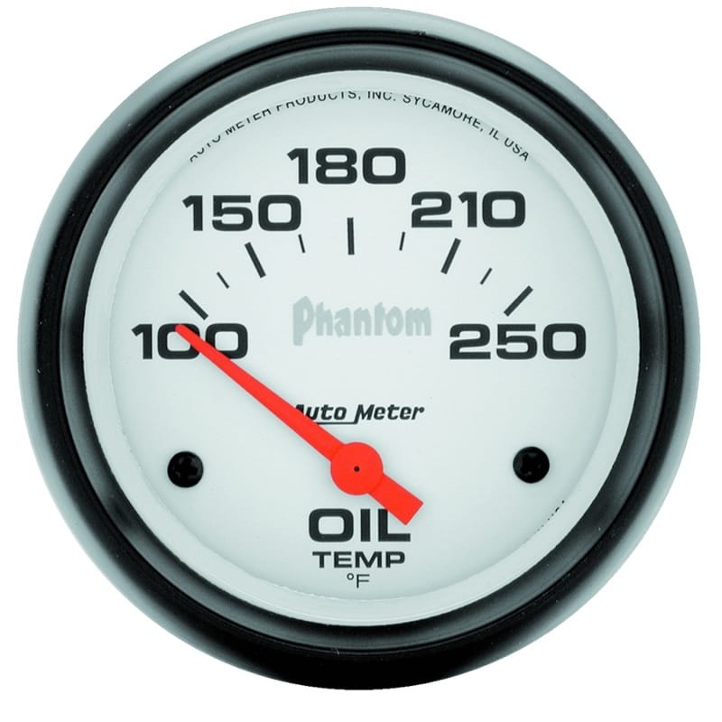 AutoMeter — AutoMeter Gauge Oil Temp 2-5/8in. 100-250 Deg. F Electric Phantom
2-5/8" OIL TEMP, 100