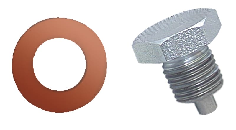 Moroso — Moroso Oil Pan Drain Plug w/Copper Washer - Clear Zinc