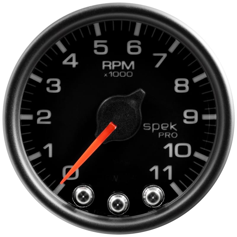 AutoMeter — Autometer Spek-Pro Gauge Tach 2 1/16in 11K Rpm W/ Shift Light & Peak Mem Blk/Blk
GA 2" 11KRPM BCB SPK