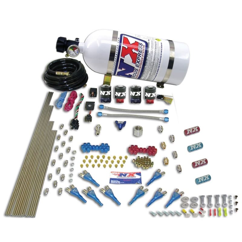 Nitrous Express — Nitrous Express Street Shark Gas 4 Solenoids Nitrous Kit (100-150-250HP) w/15lb Bottle
Injection System Kit
N2OSys