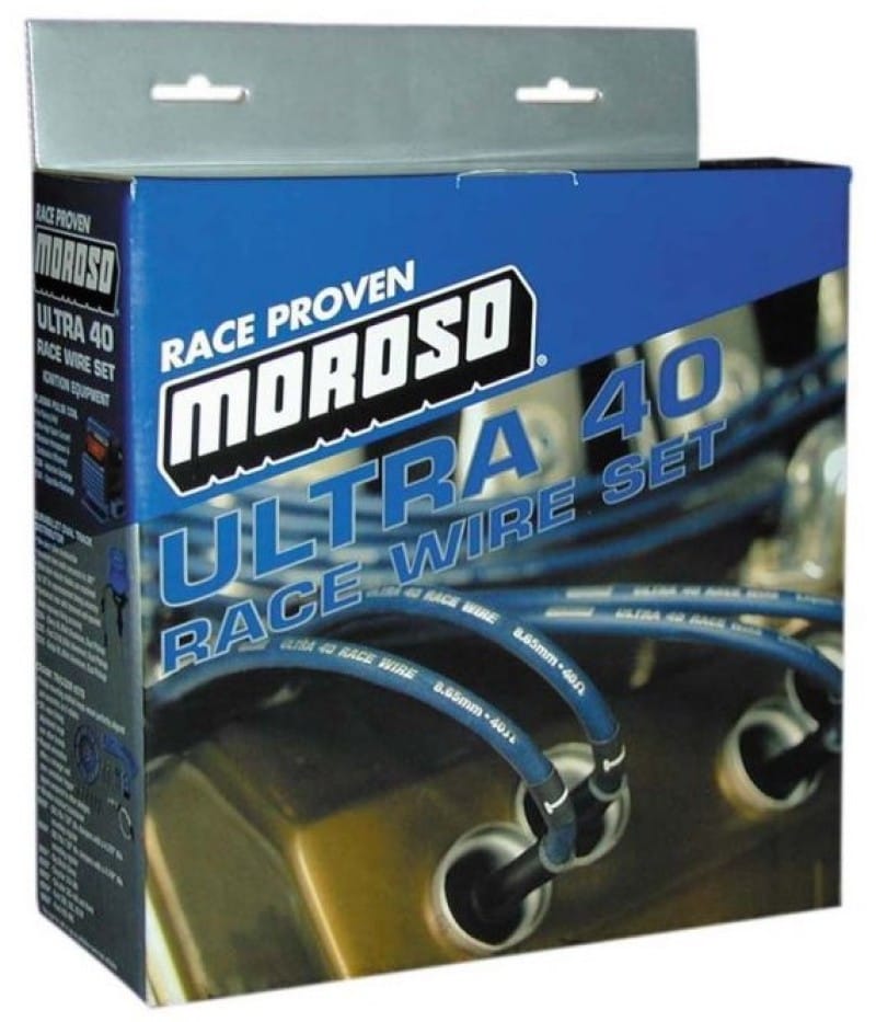 Moroso — Moroso Ford 289-302 Ignition Wire Set - Ultra 40 - Unsleeved - HEI - 135 Degree - Blue