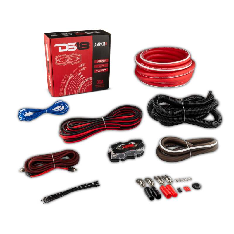 DS18 — DS18 0-GA Amplifier Install Kit- Red