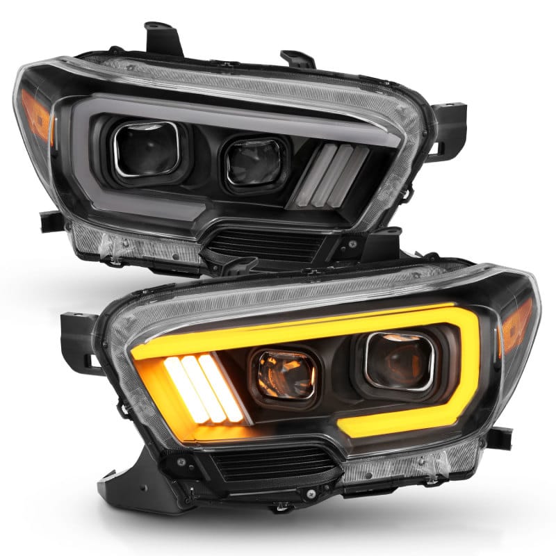ANZO — ANZO 2016-2017 Toyota Tacoma Projector Headlights w/ Plank Style Switchback Black w/ Amber w/ DRL
Projector Headlights
Head Light Set
