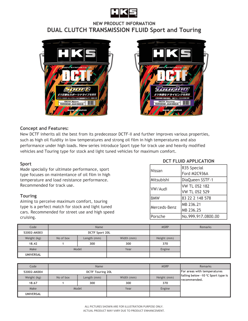 HKS — HKS Dual Clutch Transmission Fluid Sport 20L
