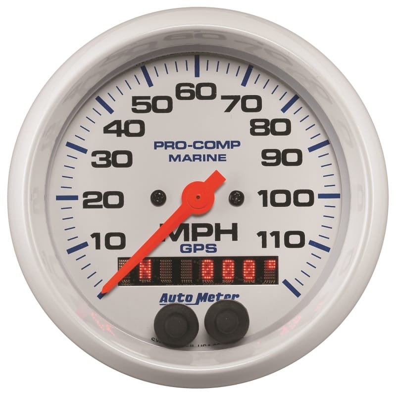AutoMeter — Autometer Gauge GPS Speedometer 3-3/8in 120 MPH Marine White Gauge
3.4" SPD GPS 120 MW