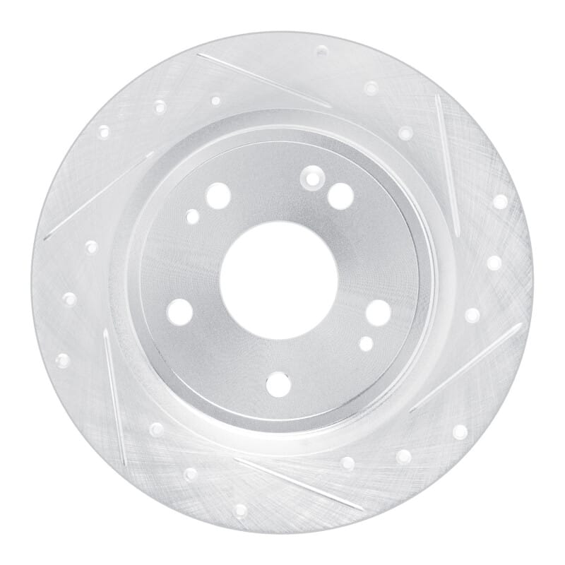 R1 Concepts — R1 22-25 Acura Integra Rear Right Drilled & Slotted Silver Brake Rotor