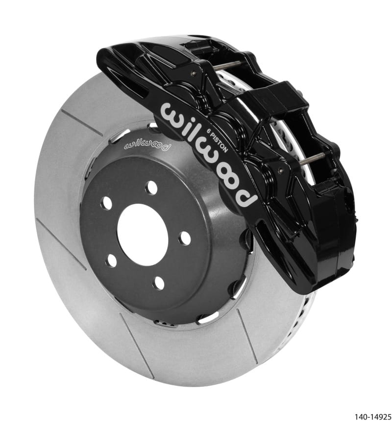 Wilwood — Wilwood 15-23 Ford Mustang SX6R Front Brake Kit 15in Lug Drive Rotor Slotted Black w/ Lines
BRAKE KIT