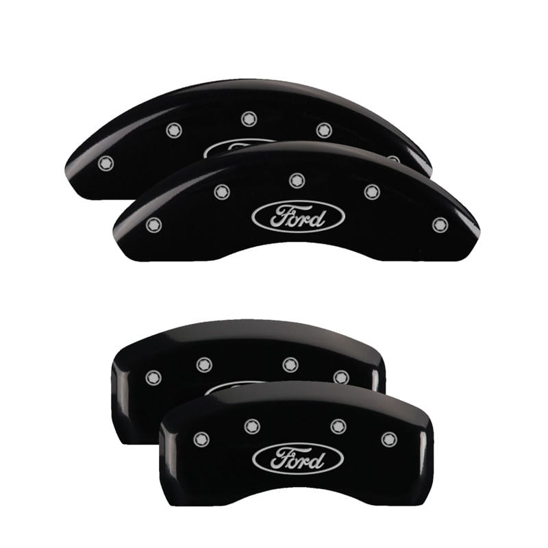 MGP — MGP 4 Caliper Covers Engraved Front & Rear Oval logo/Ford Black finish silver ch
Caliper Covers