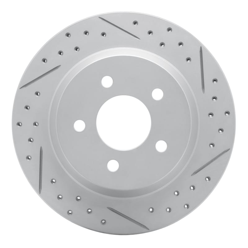 R1 Concepts — R1 94-04 Ford Mustang Rear Right Drilled & Slotted Geo-Carbon Rotor