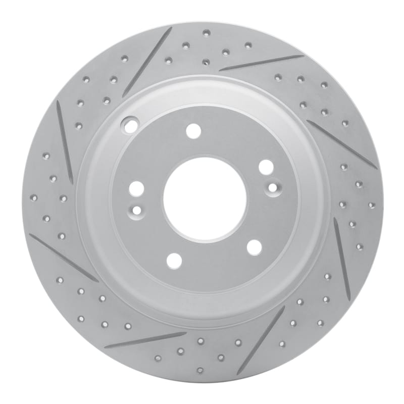 R1 Concepts — R1 10-16 Hyundai Genesis Coupe Rear Left Drilled & Slotted Geo-Carbon Rotor