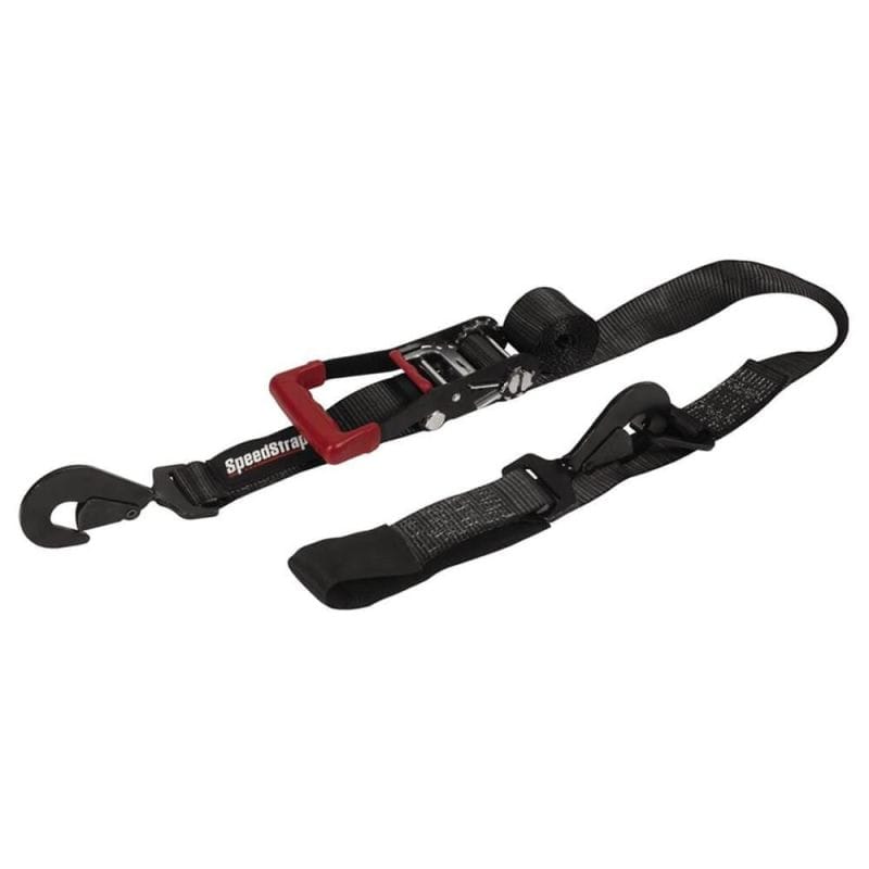SpeedStrap — SpeedStrap 2In x 8Ft Ratchet Tie Down w/ Flat Snap Hooks & Axle Strap Combo, Made in the USA