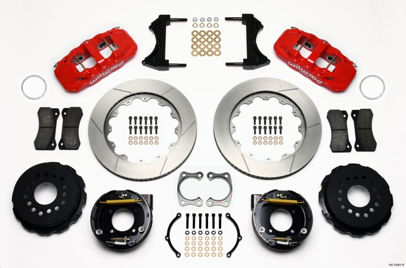 Wilwood — Wilwood AERO4 Rear P-Brake Kit 14.00in Red Chevy 12 Bolt w/ C-Clips
BRAKE KIT