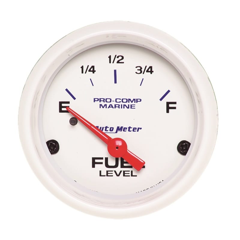 AutoMeter — Autometer Marine White Gauge 2-1/16in Electric Fuel Level Gauge
GA 2" FU 240-33 MW