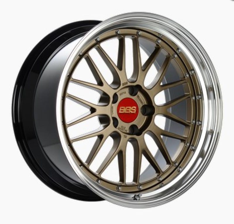 BBS — BBS LM 19x9.5 5x120 ET22 Satin Bronze Center/Bright Machined Lip/Blk Barrel Wheel -82mm PFS/Clip Req