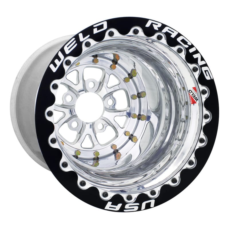 Weld — Weld V-Series 15x12 / 5x4.5 BP / 4in. BS Polished Wheel - Black Double Beadlock MT
15x12'' V-Series DBL
