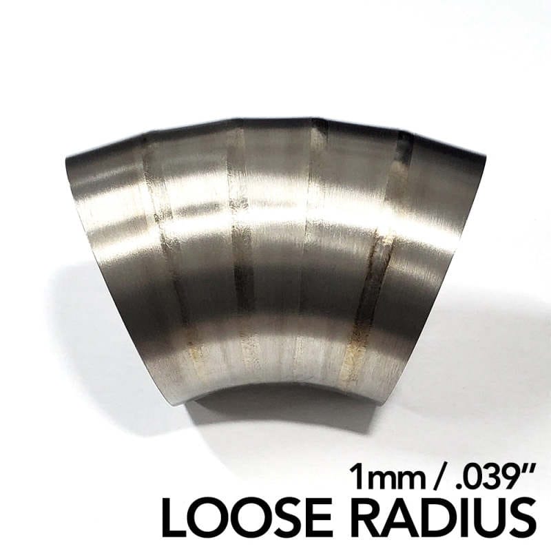 Ticon — Ticon Industries 4in Dia 1.37D Loose Radius 45Deg Bend 1mm/.039in Pre Welded Titanium Pie Cut - 5pk