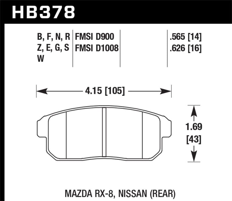 Hawk Performance — Hawk 08-11 Mazda RX-8 1.3L 40th Anniversary Edition Rear ER-1 Brake Pads
Disc Brake Pad