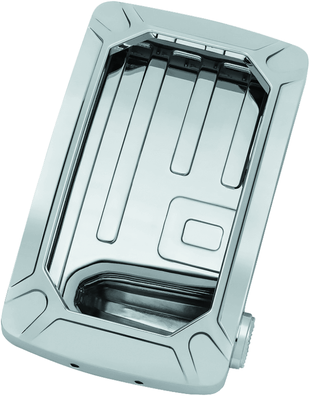 Kuryakyn — Kuryakyn Nova Curved Vertical Mount Side License Plate Holder Chrome