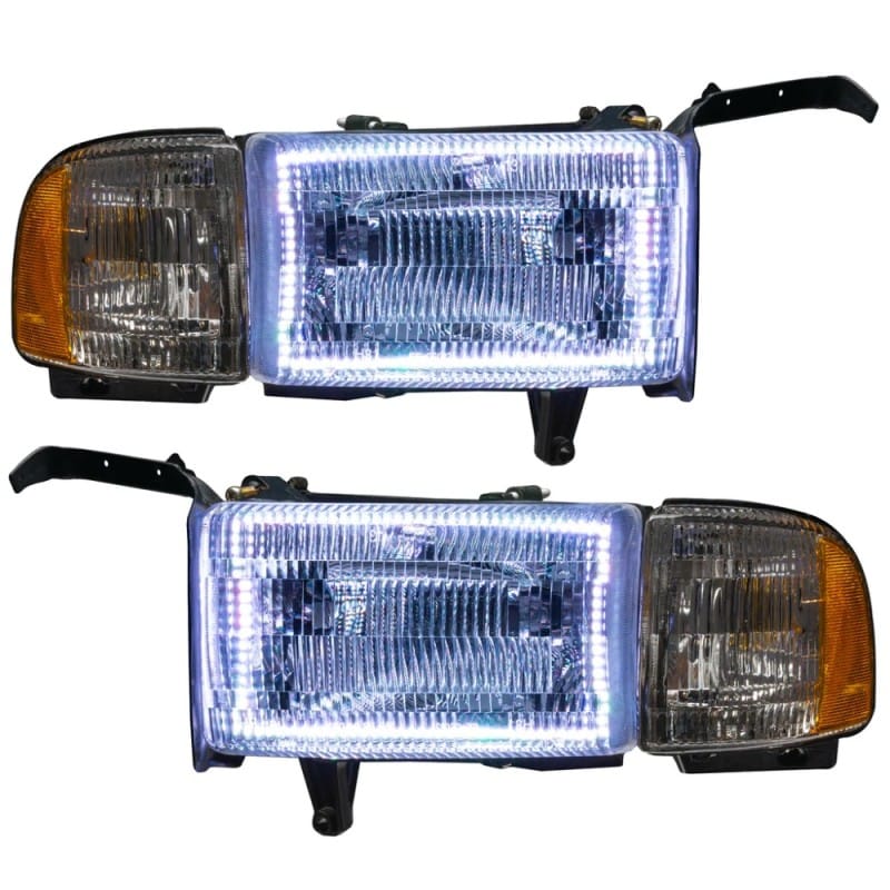 ORACLE Lighting — Oracle 94-02 Dodge Ram Pre-Assembled Halo Headlights - ColorSHIFT w/ BC1 Controller