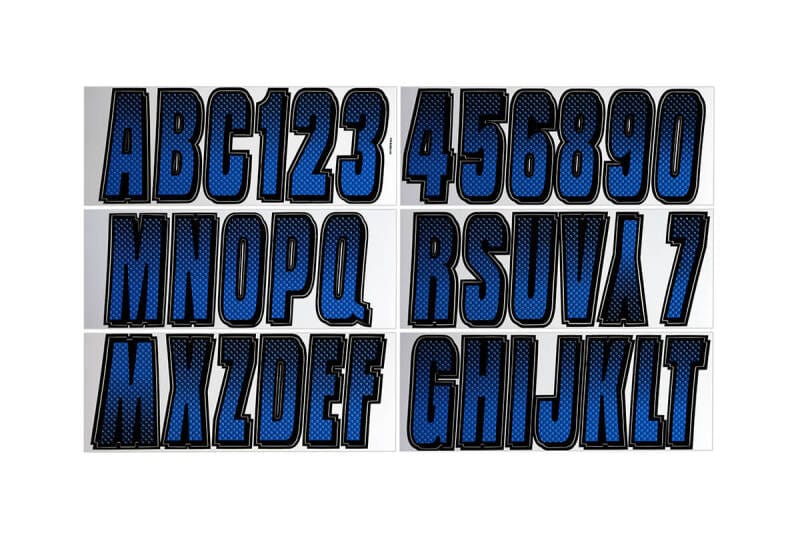 Hardline — Hardline Boat Lettering Registration Kit 3 in. - 300 Blue/Black