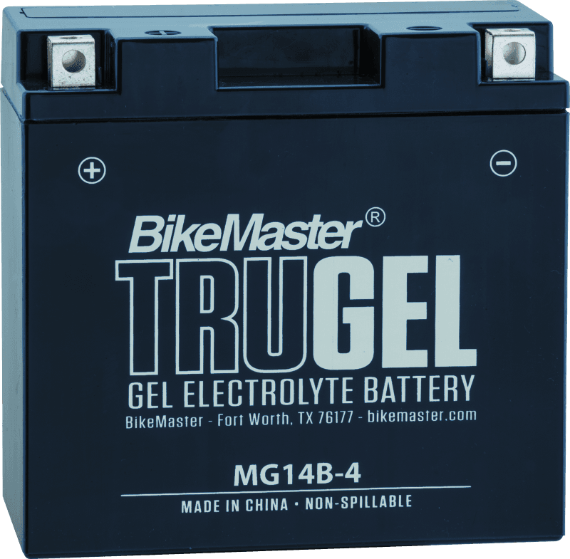 BikeMaster — MG14B-4 Battery, 150mm L x 69mm W x 145mm H, 180 CCA