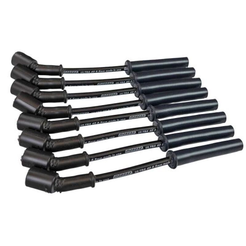 Moroso — Moroso GM LS 5.7L/6.0L/6.2L/7.0L Ultra40 8.5mm Multi-Angle Boot Ignition Spark Plug Wire Set - Black