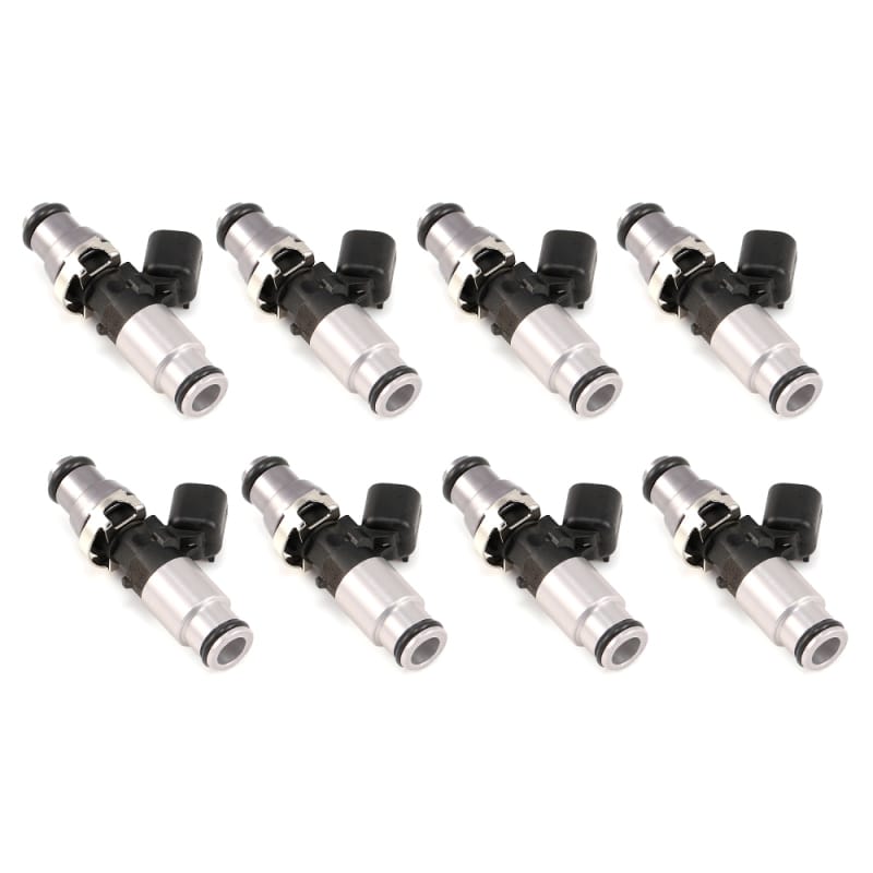 Injector Dynamics — Injector Dynamics - 1050cc Injectors 60mm Length 14mm Grey Adaptor Top - Blue Bottom Adap (Set of 8)