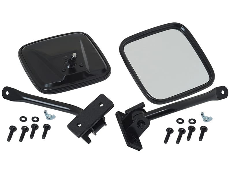 Kentrol — Kentrol 97-18 Jeep Wrangler TJ/JK E-Z Detach Mirrors Pair - Powdercoat Black