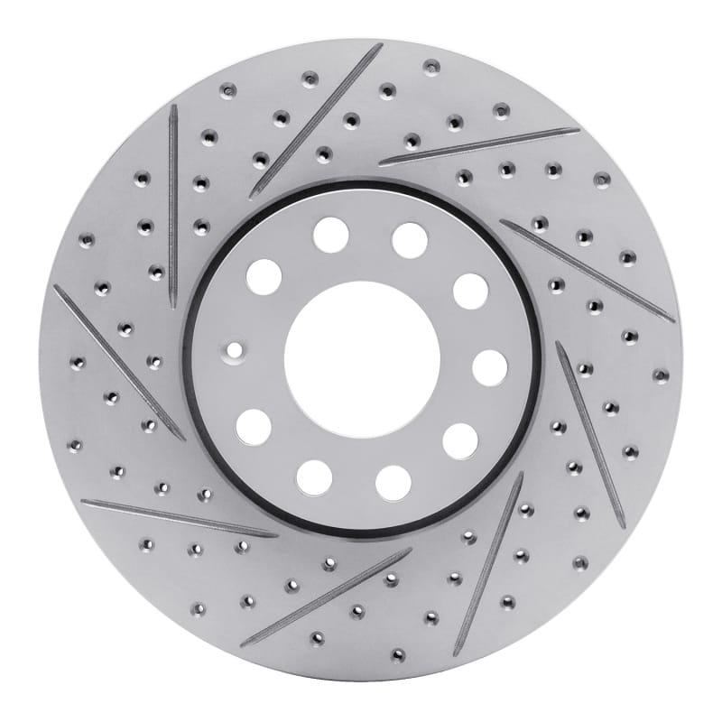 R1 Concepts — R1 92-08 Audi A6 Quattro Front Left Drilled & Slotted Geo-Carbon Rotor