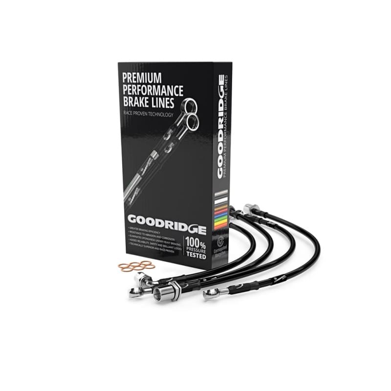 Goodridge — Goodridge 17-18 Subaru BRZ (w/Brembo Brakes) Stainless Steel Brake Lines - Black