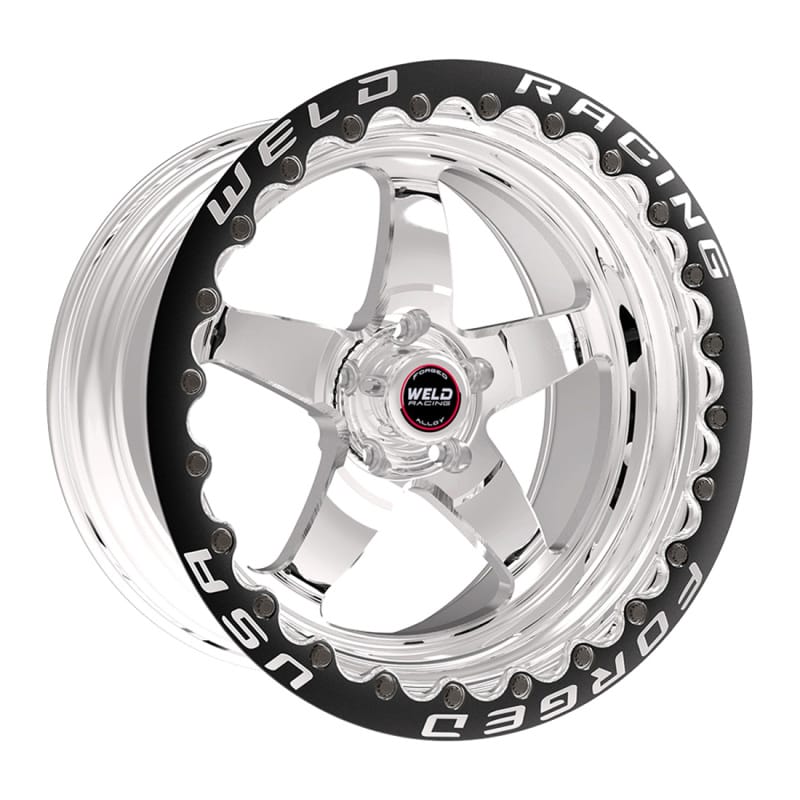 Weld — Weld S71 15x11 / 5x115 BP / 6.5 BS (Medium Pad) Polished Wheel Black SBL MT - Beadlock