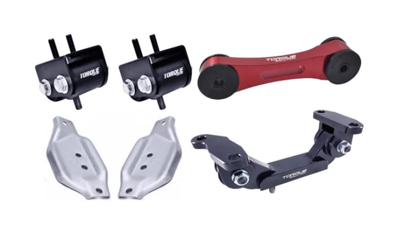 Torque Solution — Torque Solution Engine/Trans Red Pitch Mount Kit w/ Mount Plates 02-14 Subaru WRX / 2004+ Subaru STi