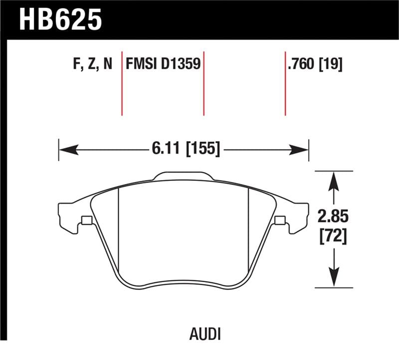 Hawk Performance — Hawk 2001-2010 Audi S3 European HPS 5.0 Front Brake Pads
Disc Brake Pad