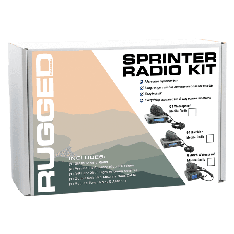 Rugged Radios — Rugged Radios Mercedes Sprinter Van Two-Way GMRS Mobile Radio Kit 25 Watt - GMR25 Waterproof