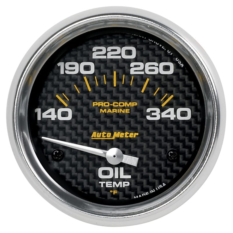 AutoMeter — Autometer Marine Carbon Fiber Electric Oil Temperature Gauge 2-5/8in 140-300 Deg F
GA 2.6" OT 300 E MCF