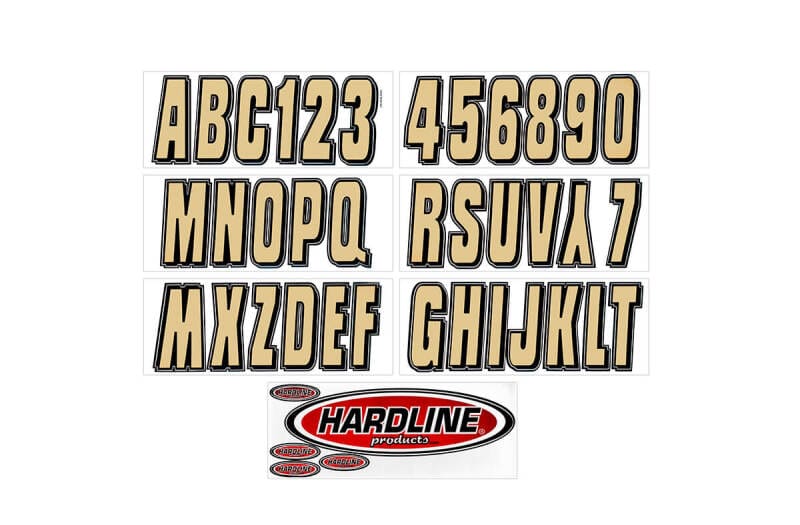 Hardline — Hardline Boat Lettering Registration Kit 3 in. - 320 Beige/Black