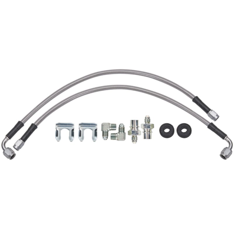 Wilwood — Wilwood 16in OAL Flexline -3 Hose to M10 x 1.00 to -3 Female Outlet 90 DEG 1/8 NPT