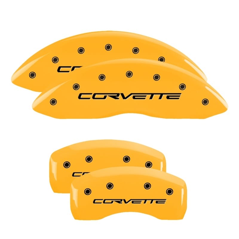 MGP — MGP 4 Caliper Covers Engraved Front & Rear C6/Corvette Yellow finish black ch
Caliper Covers