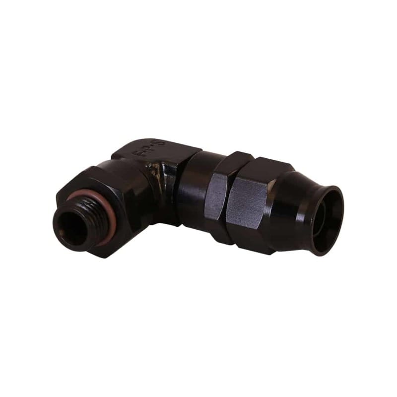 Aeromotive — Aeromotive PTFE Hose End - AN-06 to AN-08 Hose - 90 Deg - Black Anodized
Hose End PTFE