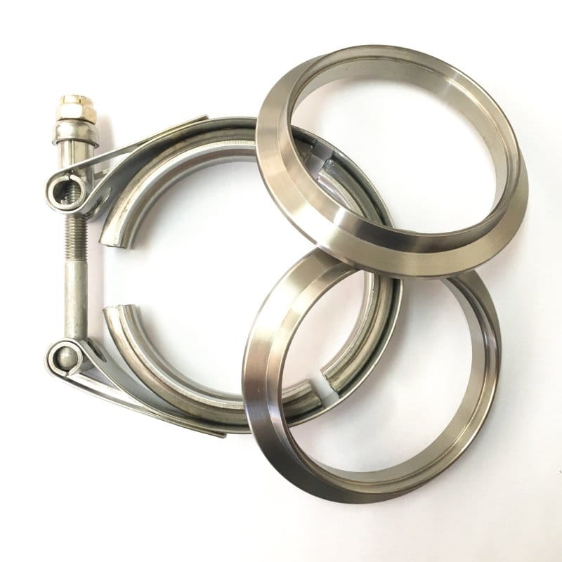 Ticon — Ticon Industries 5in Titanium V-Band Clamp Assembly (2 Flanges/1 Clamp)